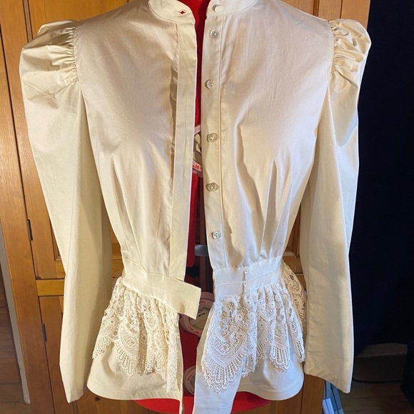 NWT - SILVIA TCHERASSI Carrie Puff Sleeve Peplum Top - M (fits small) - Picture 8 of 15